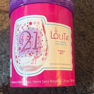 New unopened Lolita Purple and Pink Wine Glass - 21 Celebration. 20 ounce glass.